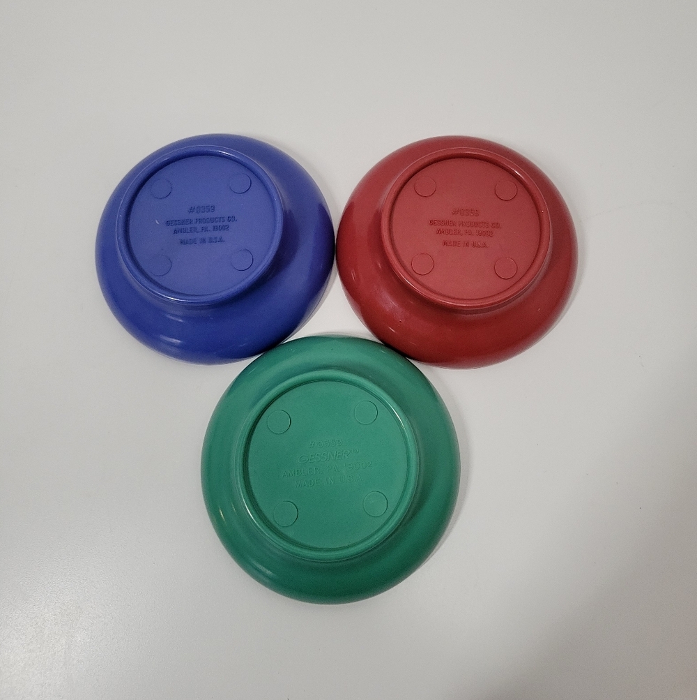 Gessner Products 0359 Salsa Queso Guac Dip Fruit Dessert Melamine Bowls Lot of 3 - Picture 3 of 6